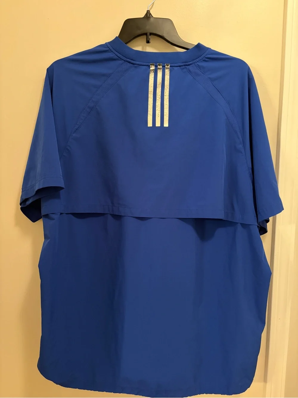 adidas Men's Bright Blue Short Sleeve Half-Zip Performance Windbreaker